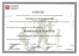 Diplome Ramoneur fumiste - COSTIC CERTIFICAT PROFESSIONNEL